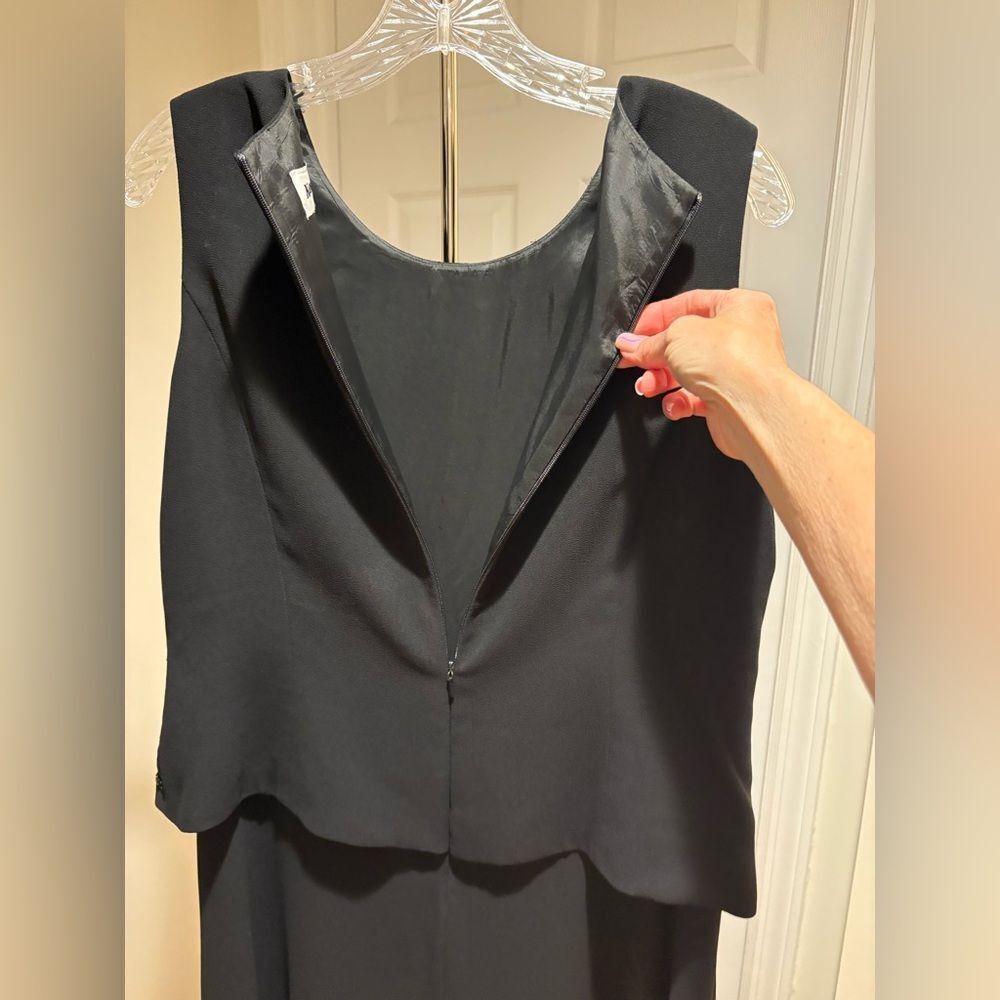 Karen Miller New York Black Sleeveless Evening Gown Size 14 - Picture 7 of 13